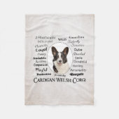 Corgi Traits Fleece Deken (Voorkant)