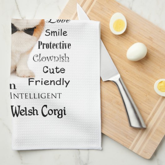 Corgi Traits Kitchen Towel Theedoek (Quarter Fold)