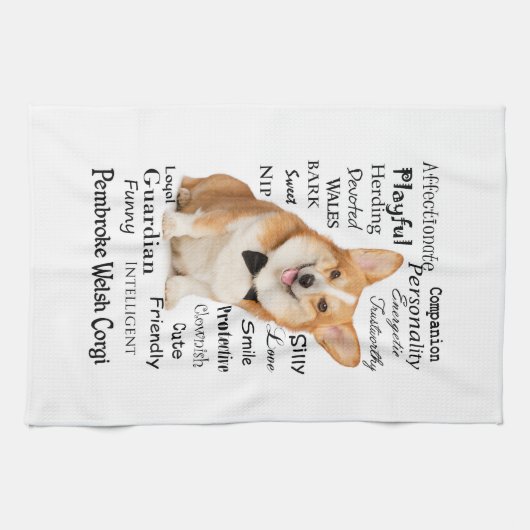 Corgi Traits Kitchen Towel Theedoek (Horizontaal)
