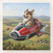 Corgi Transporter Glazen Onderzetter (Voorkant)