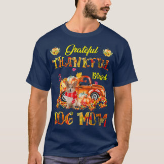 Corgi Truck Pompoen Dankbaar Gezegend Hond T-shirt