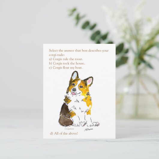 Corgi-tude Briefkaart (Staand voorkant)