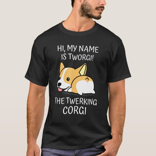 Corgi Twerk Twerken Hondenras Dog Fun T-shirt (Voorkant)