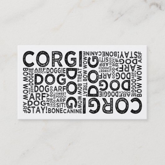 Corgi Typografie Visitekaartje (Voorkant)
