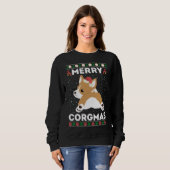 Corgi Ugly Christmas Sweater Merry Corgmas Santa C (Voorkant volledig)