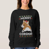 Corgi Ugly Christmas Sweater Style Merry Corgmas (Voorkant)