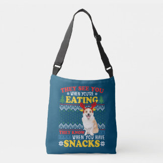 Corgi Ugly Christmas They See You're Eating Xmas Crossbody Tas