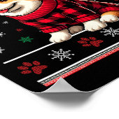 Corgi Ugly Funny Christmas Santa Hat Buffalo Plaid Poster (Hoek)