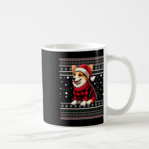 Corgi Ugly Funny Santa Hat Buffalo Plaid Kerstmis Koffiemok