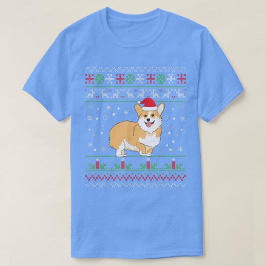 Corgi Ugly Kerstmis Pajama Tree Lights Xmas Corgm T-shirt (Design voorkant)