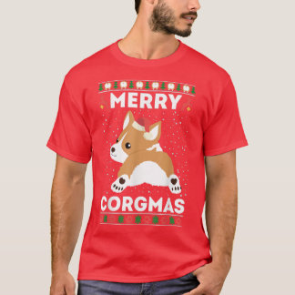 Corgi Ugly KerstSweater Style Merry Corgmas S T-shirt