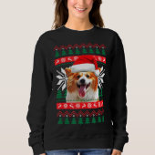 Corgi Ugly KerstSweater Style Santa Hat Pembr Trui (Voorkant)