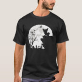 Corgi Under Moon Halloween Dog T-shirt (Voorkant)