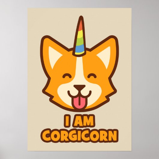 Corgi Unicorn - CORGICORN Poster (Voorkant)