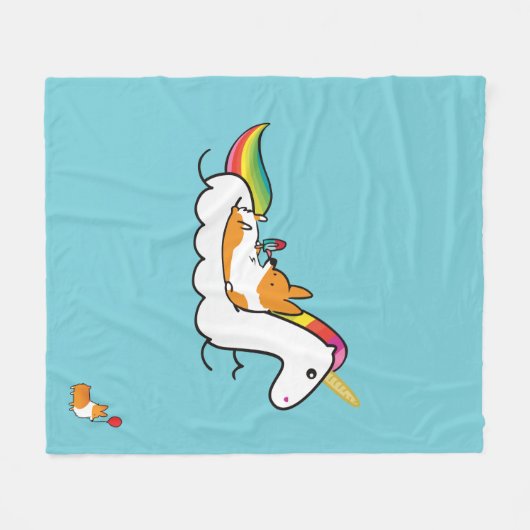 Corgi Unicorn Floatie Blanket Fleece Deken (Voorkant (Horizontaal))