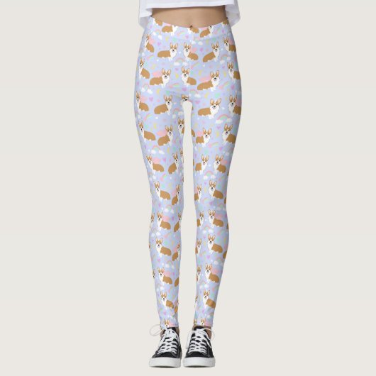 Corgi Unicorn Pastel Leggings (Voorkant)
