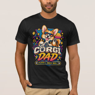 Corgi Vader Speler 1 Retro Gamer Design T-shirt