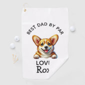 Corgi Vaderdag cadeau Golfhanddoek (Insitu)