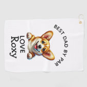 Corgi Vaderdag cadeau Golfhanddoek (Horizontaal)