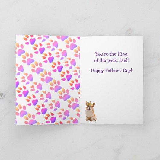 Corgi Vaderdag Feestdagen Kaart (Binnen)