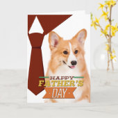 Corgi-Vaderdag Kaart (Gele Bloem)