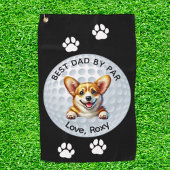 Corgi Vaderdag zwart wit Golfhanddoek
