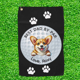 Corgi Vaderdag zwart wit Golfhanddoek