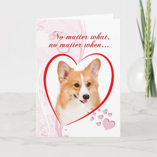 Corgi Valentijn Feestdagen Kaart (Voorkant)