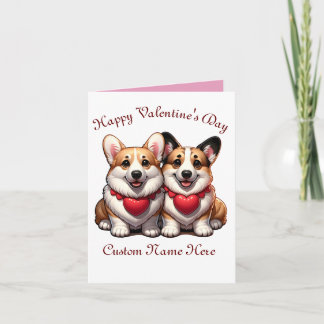 Corgi Valentijn paar Kaart