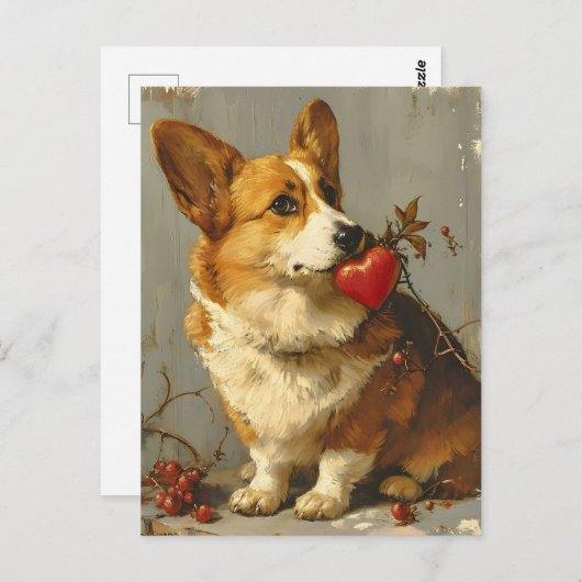  Corgi-Valentijnsdag Briefkaart (Voorkant / Achterkant)