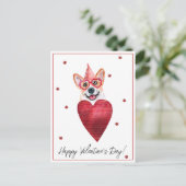 Corgi Valentijnsdag Cadeau Hond Briefkaart (Staand voorkant)