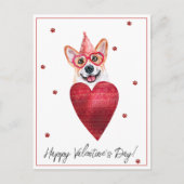 Corgi Valentijnsdag Cadeau Hond Briefkaart (Voorkant)