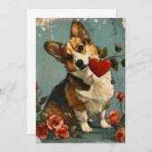  Corgi-Valentijnsdag Feestdagenkaart (Voorkant / Achterkant)
