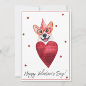 Corgi Valentijnsdag Gift Dog Feestdagenkaart (Voorkant)