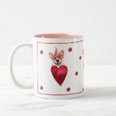 Corgi Valentijnsdag Gift Dog Tweekleurige Koffiemok (Links)
