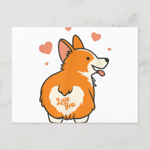 Corgi Valentijnsdag Gift Hondenliefhebber Heart Briefkaart