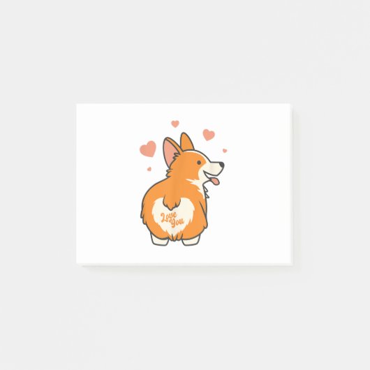 Corgi Valentijnsdag Gift Hondenliefhebber Heart Post-it® Notes (Voorkant)