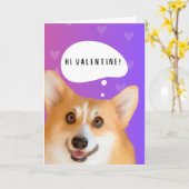Corgi Valentijnsdag kaart (Gele Bloem)