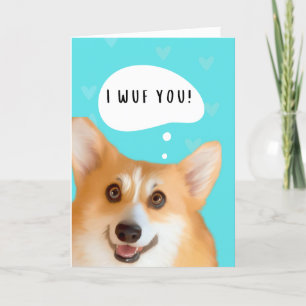 Corgi Valentijnsdag Kaart Aqua
