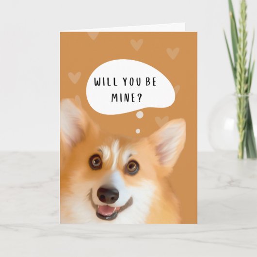 Corgi Valentijnsdag Kaart Goud (Voorkant)