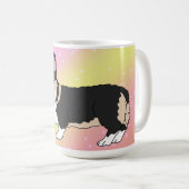 Corgi Valentijnsdag Pink Galaxy Koffiemok (Voorkant rechts)