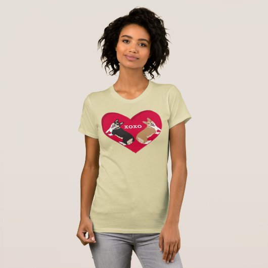 Corgi Valentijnsdag T-shirt (Voorkant volledig)