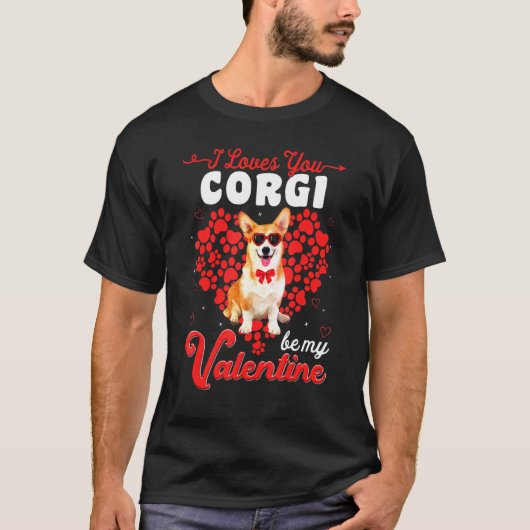 Corgi Valentijnsdag T-shirt Hond Valentijn (Voorkant)
