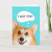 Corgi Valentijnsdagkaart Aqua Kaart (Voorkant)