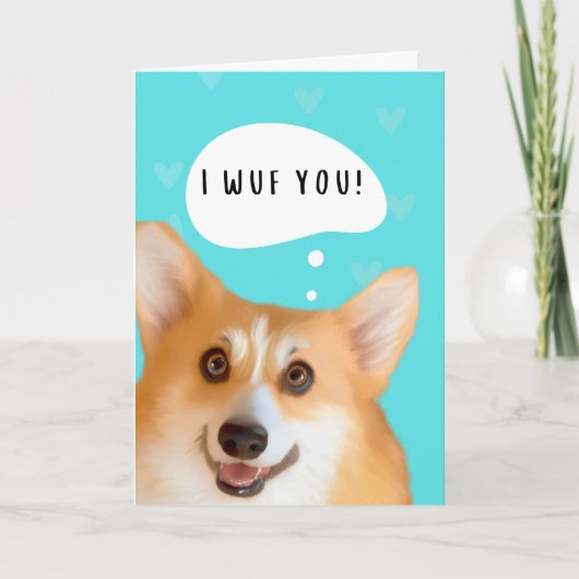 Corgi Valentijnskaart Aqua Kaart (Voorkant)