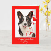 Corgi Valentijnskaart Kaart (Gele Bloem)