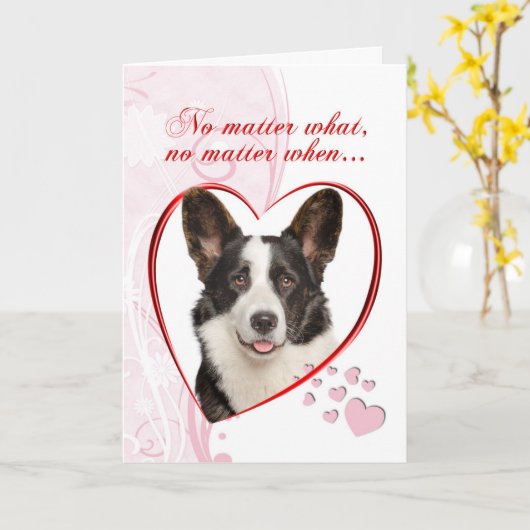 Corgi Valentijnskaart Kaart (Gele Bloem)