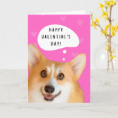 Corgi Valentijnskaart Roze Kaart (Gele Bloem)