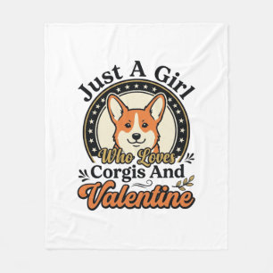 Corgi Valentijnsontwerp voor hondenliefhebbers_1 Fleece Deken