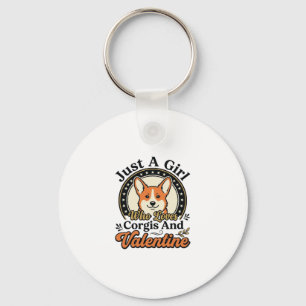 Corgi Valentijnsontwerp voor hondenliefhebbers_1 Sleutelhanger
